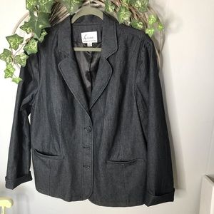 Linea by Louis Dell’Olio Charcoal grey Jean Blazer.  Size XL